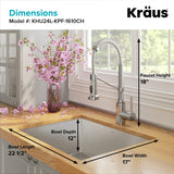 Kraus Stainless Steel Undermount Laundry Sink with Drain and Faucet