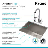Kraus Stainless Steel Undermount Laundry Sink with Drain and Faucet