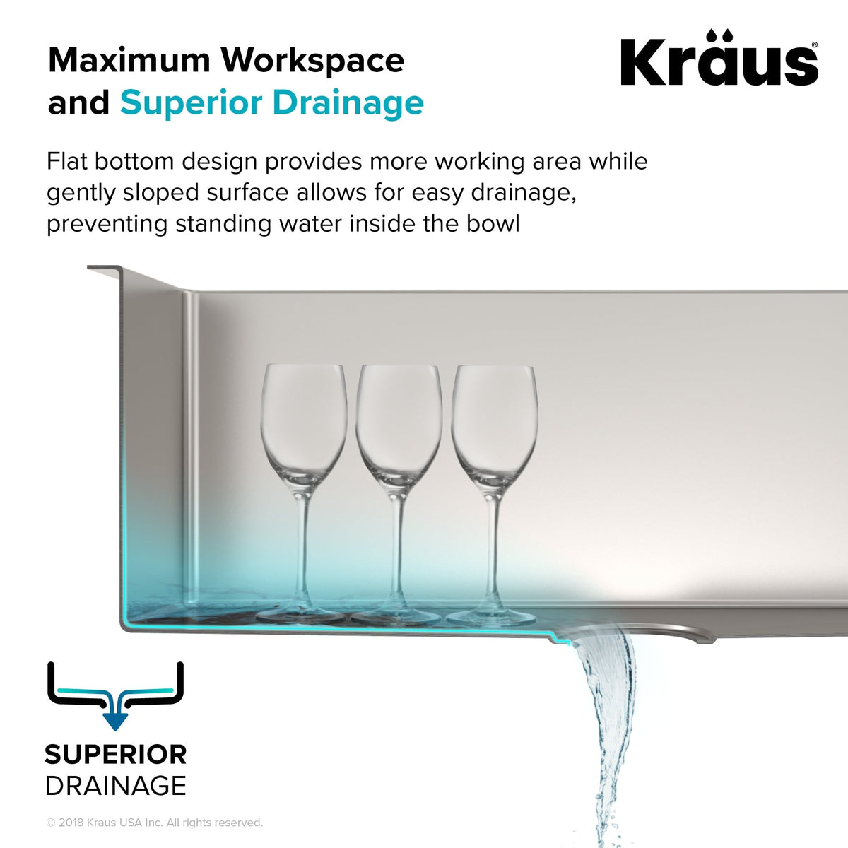 Kraus Stainless Steel Undermount Laundry Sink with Drain and Faucet