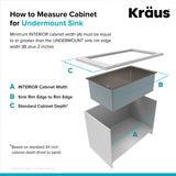 Kraus Stainless Steel Undermount Laundry Sink with Drain and Faucet - 18.5x24 In.