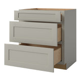 allen + roth Stonewall 36-in W x 34.5-in H x 24-in D Stone 3-Drawer Base Fully Assembled Cabinet (Flat Panel Style)