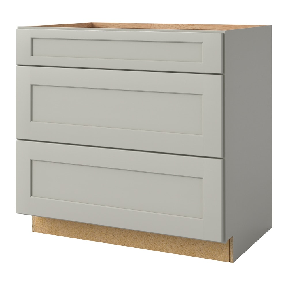 allen + roth Stonewall 36-in W x 34.5-in H x 24-in D Stone 3-Drawer Base Fully Assembled Cabinet (Flat Panel Style)
