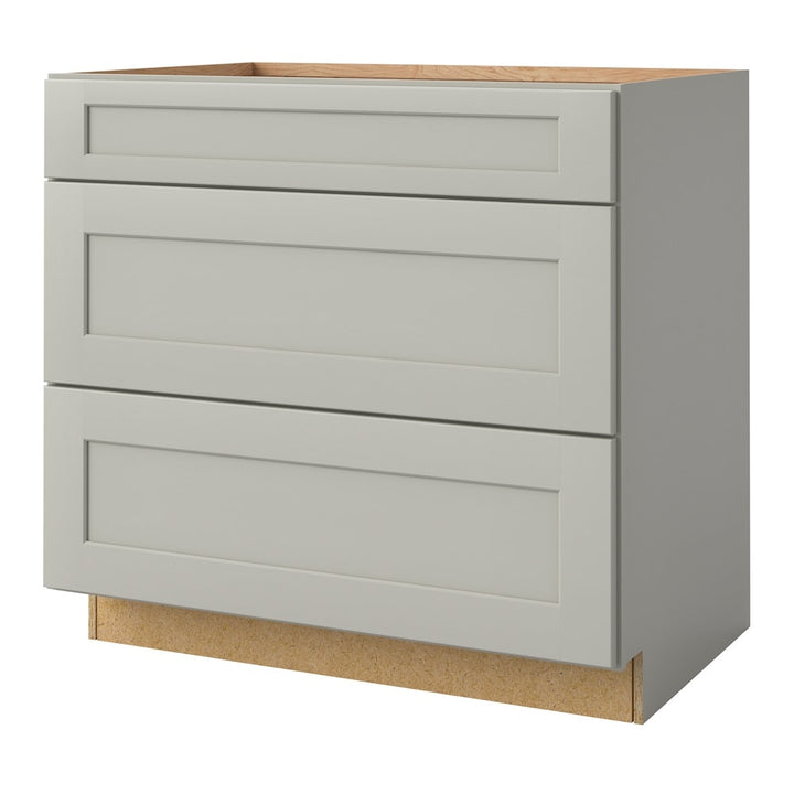 allen + roth Stonewall 36-in W x 34.5-in H x 24-in D Stone 3-Drawer Base Fully Assembled Cabinet (Flat Panel Style)