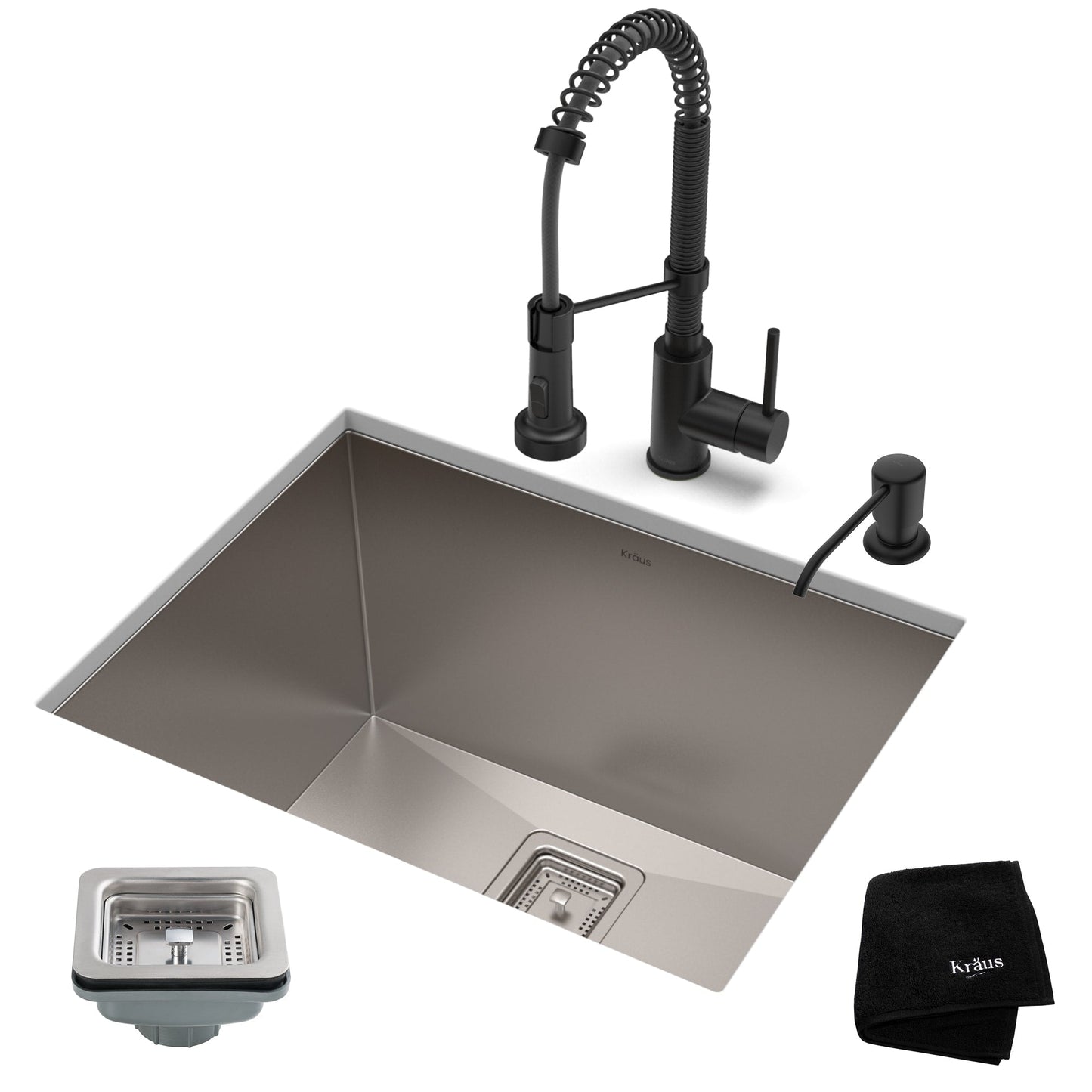 Kraus 18.5" x 24" Stainless Steel Undermount Laundry Sink with Faucet