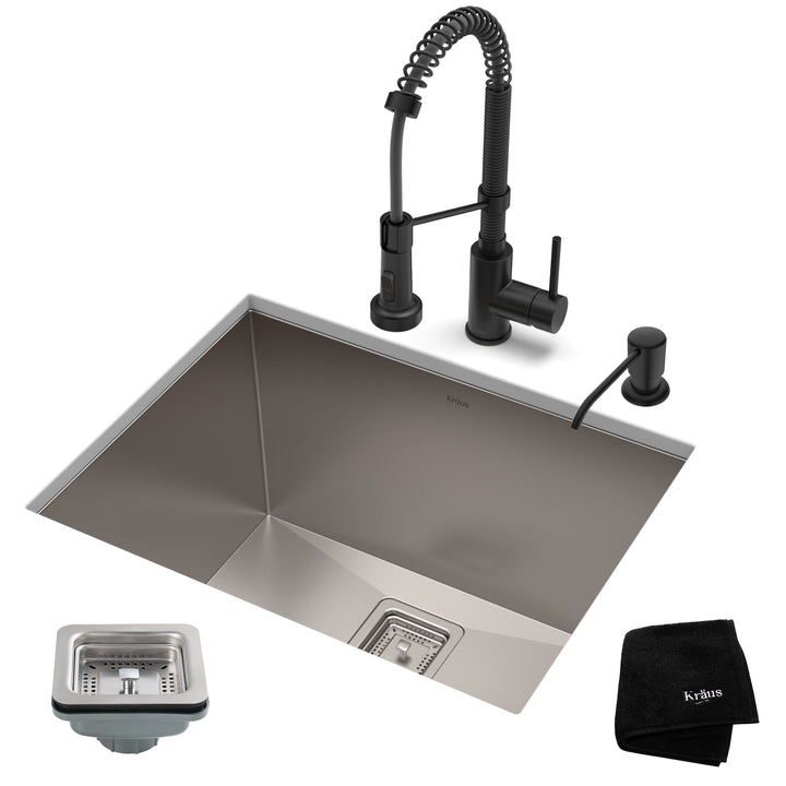 Kraus 18.5" x 24" Stainless Steel Undermount Laundry Sink with Faucet