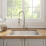 Kraus Stainless Steel Undermount Laundry Sink with Drain and Faucet - 18.5x24 In.