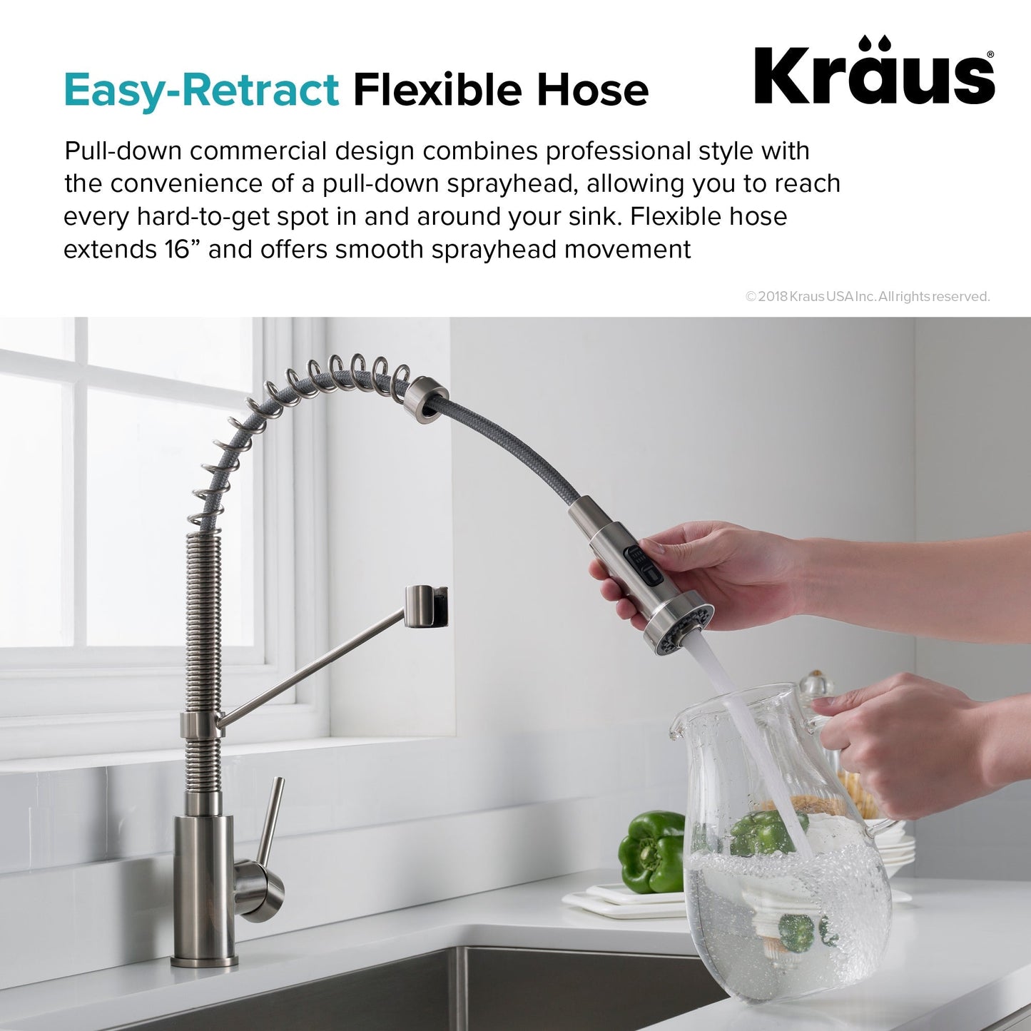 Kraus Stainless Steel Undermount Laundry Sink with Drain and Faucet - 18.5x24 In.