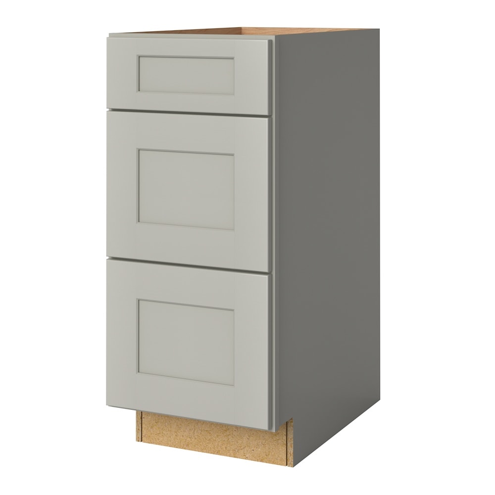 allen + roth Stonewall 15-in W x 34.5-in H x 24-in D Stone 3-Drawer Base Fully Assembled Cabinet (Flat Panel Style)