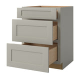 allen + roth Stonewall 24-in W x 34.5-in H x 24-in D Stone 3-Drawer Base Fully Assembled Cabinet (Flat Panel Style)