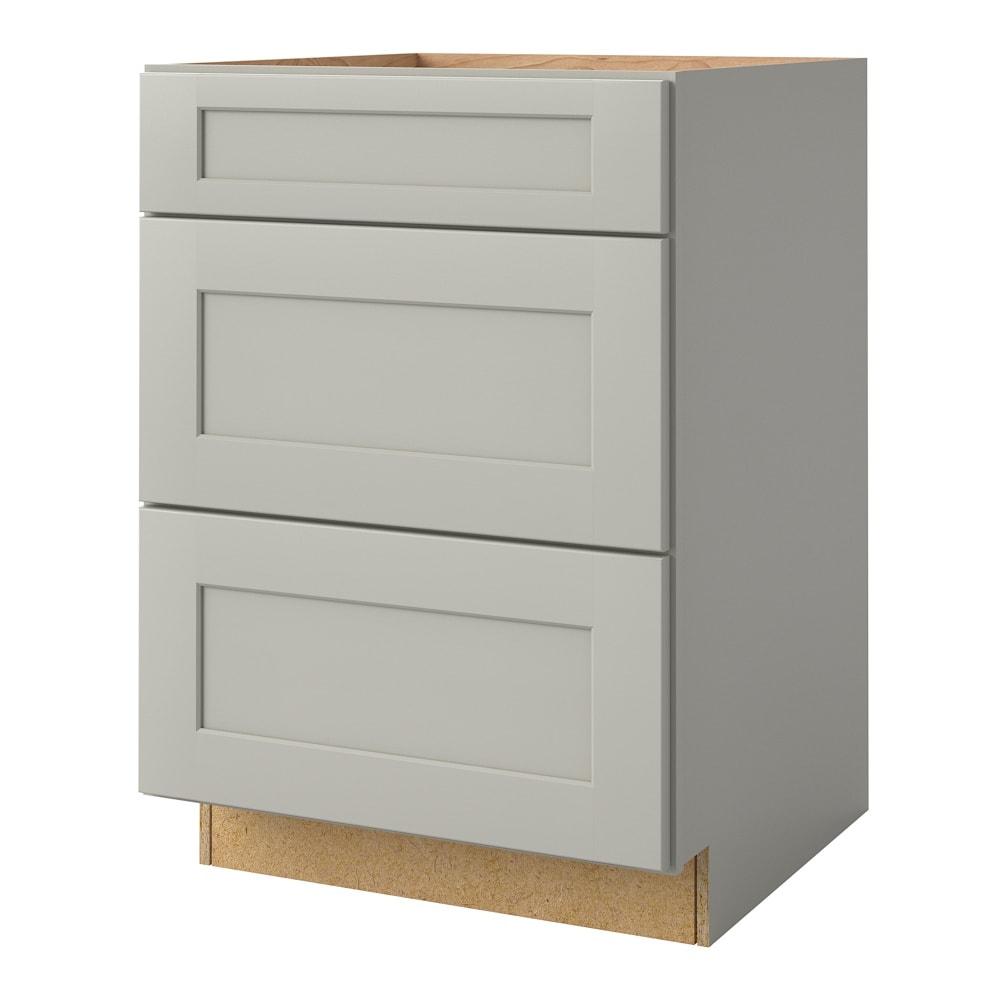 allen + roth Stonewall 24-in W x 34.5-in H x 24-in D Stone 3-Drawer Base Fully Assembled Cabinet (Flat Panel Style)