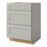 allen + roth Stonewall 24-in W x 34.5-in H x 24-in D Stone 3-Drawer Base Fully Assembled Cabinet (Flat Panel Style)