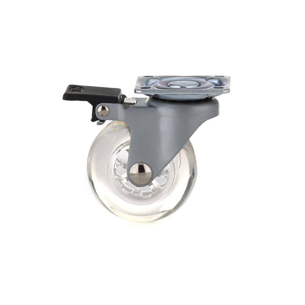 50 mm Clear Plate and Brake Caster - Super Arbor