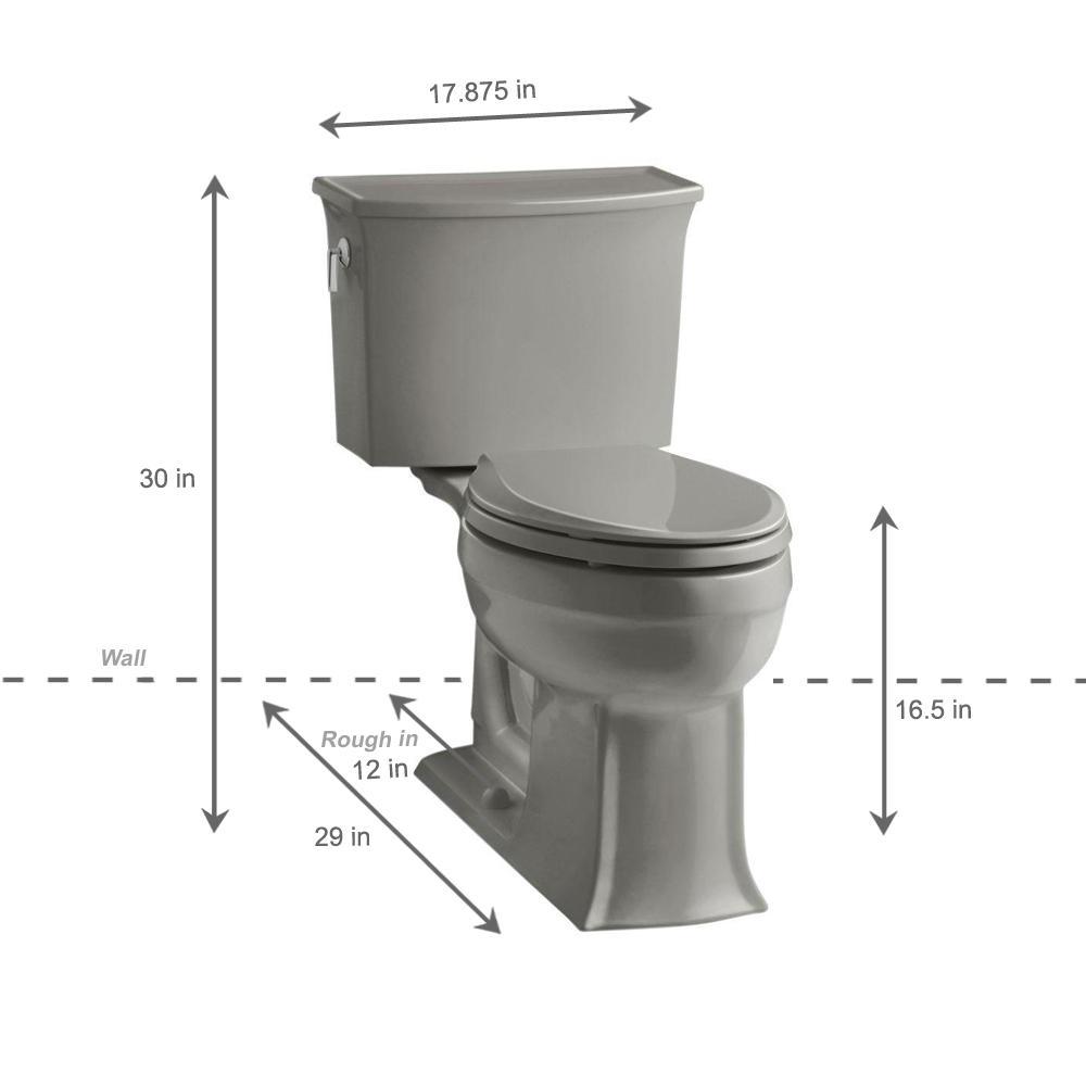 Archer Comfort Height 2-piece 1.28 GPF Single Flush Elongated Toilet with AquaPiston Flushing Technology in Cashmere - Super Arbor