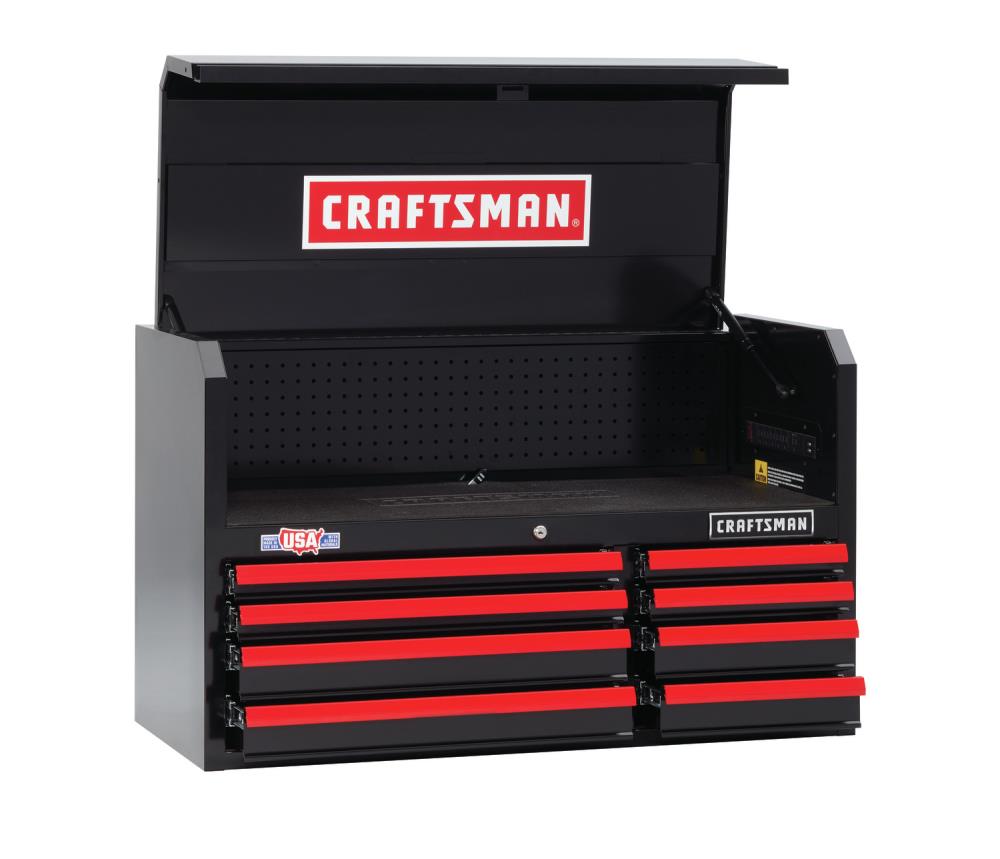 CRAFTSMAN 2000 Series 40.5-in W x 24.5-in H x 18-in D 8-Drawer Steel Tool Chest (Black with Red Trim)