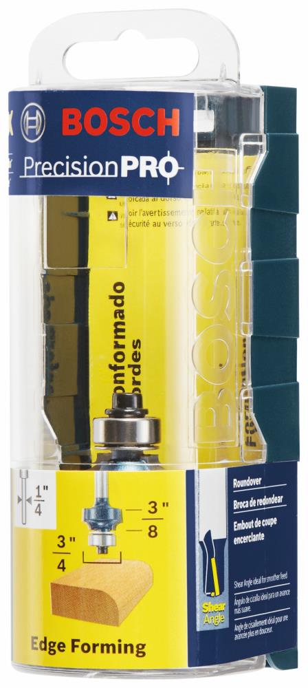 Bosch 1/8-in Carbide-Tipped Roundover Router Bit, 1/4-in Shank, 3/4-in OD