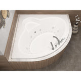 Jasper Diamond 5 ft. Acrylic Corner Drop-in Air and Whirlpool Bathtub in White - Super Arbor