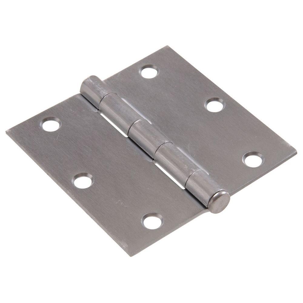 3-1/2 in. Black Residential Door Hinge with Square Corner Removable Pin Full Mortise (9-Pack) - Super Arbor