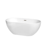 Brooklyn 60 in. Acrylic Flatbottom Bathtub in White with Matte Black Trim - Super Arbor