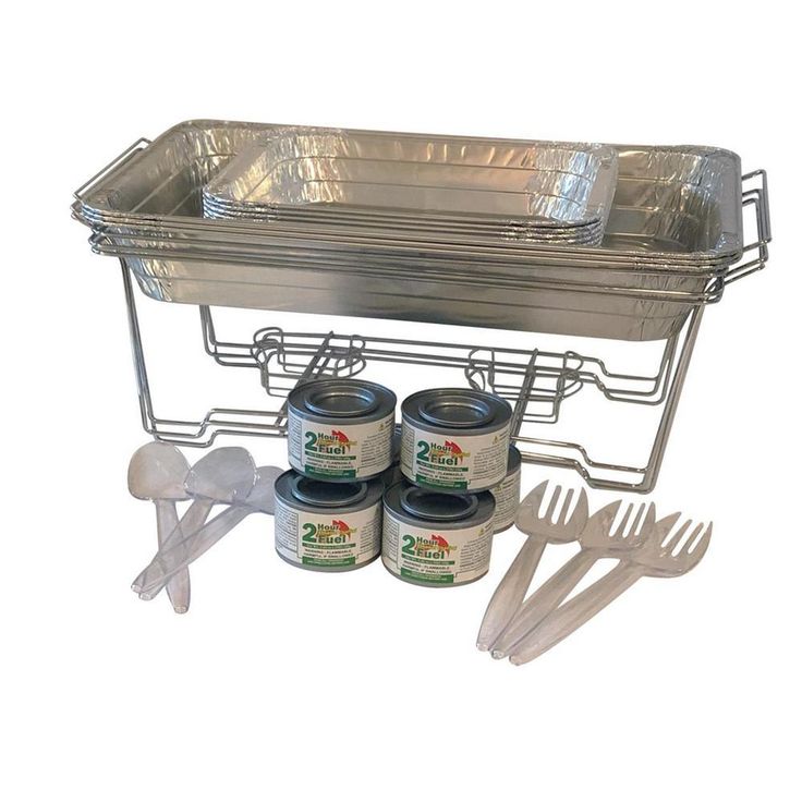8 Qt. Capacity 24-Piece Aluminum Multi-Buffet Server Chafing Dish