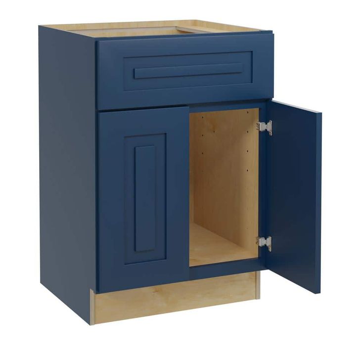 Home Decorators Collection Grayson 24 in. W x 21 in. D x 34.5 in. H Assembled Plywood Sink Base Bath Cabinet in Mythic Blue with Soft Close