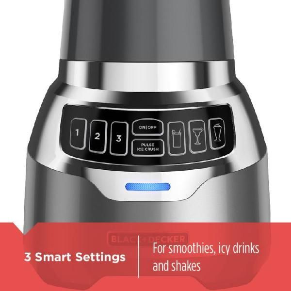 PowerCrush 48 oz. 3-Speed Silver Digital Blender with Travel  Cup