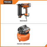 6 Gal. Electric Pancake Air Compressor and 18-Gauge 2-1/8 in. Brad Nailer - Super Arbor