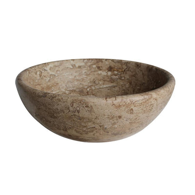 Round Natural Stone Vessel Sink in Almond Brown - Super Arbor