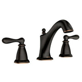 Moen Caldwell Mediterranean Bronze 2-handle Widespread WaterSense Bathroom Sink Faucet with Drain