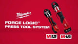 Milwaukee M12 12-Volt Lithium-Ion FORCE LOGIC Cordless Press Tool Kit, 1/2–1-1/4 in. CTS Jaws, (2) 1.5Ah Batteries, Charger & Hard Case