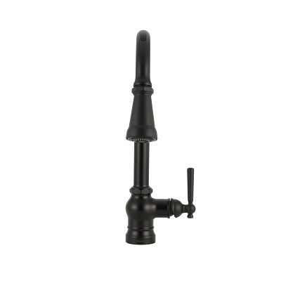 U by Moen Paterson Single-Handle Pull-Down Sprayer Smart Kitchen Faucet with Voice Control and PowerBoost in Matte Black