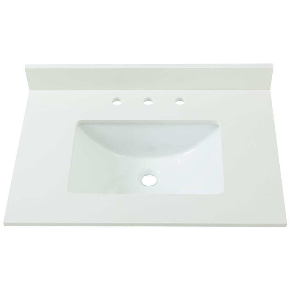 49 in. W Marble Vanity Top in Carrara - Super Arbor