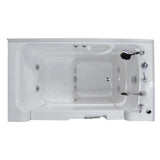 Wheelchair Accessible 53 in. Walk-In Whirlpool Bathtub in White with 1.6 GPF Single Flush Toilet - Super Arbor
