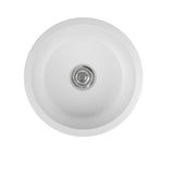 Yorkshire Bar Undermount Fireclay 18.5 in. Round Single Bowl Kitchen Sink with Grid and Strainer in White