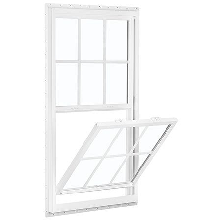 RELIABILT 150 Series New Construction 35-1/2-in x 47-1/2-in x 3-1/4-in Jamb White Vinyl Dual-pane Single Hung Window Half Screen Included