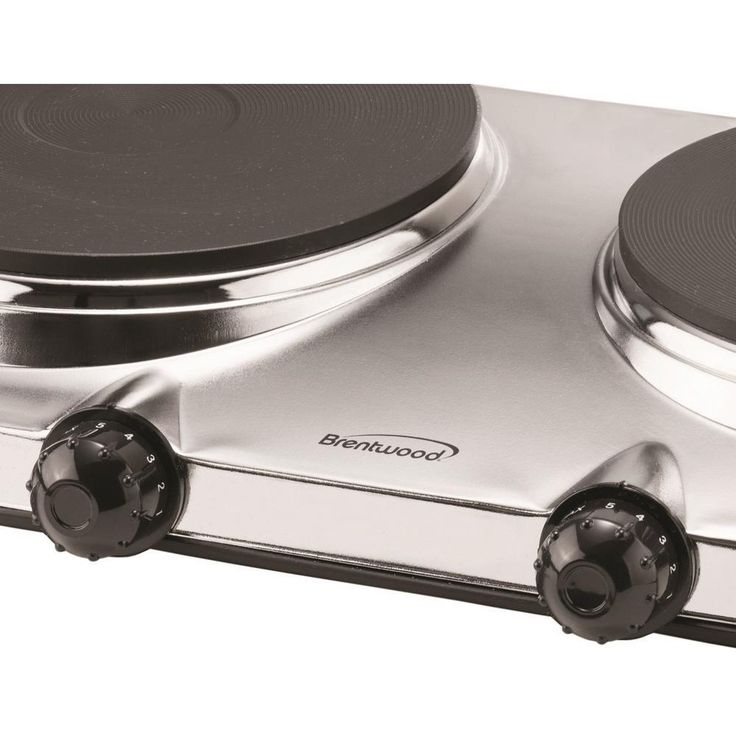 1440W 2-Burner 7.5 in. Silver Electric Hot Plate