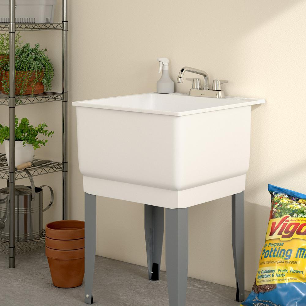 Aragon 4 in. Centerset 2-Handle Laundry Faucet in Chrome - Super Arbor