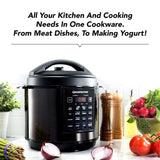 6 Qt. Black Electric Triple Layer Titanium Coating Multi-Pressure Cooker with Built-In Timer and Pre-Settings