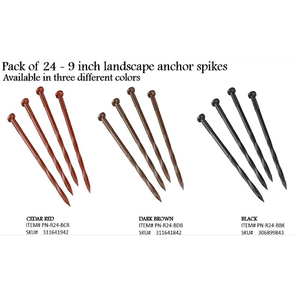 Valley View Industries 9 in. L Dark Brown Landscape Anchor Spikes (24-Quantity)