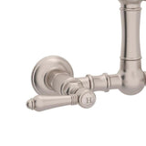 Rohl Country Kitchen Satin Nickel 2-Handle Wall-Mount Bridge Handle Kitchen Faucet