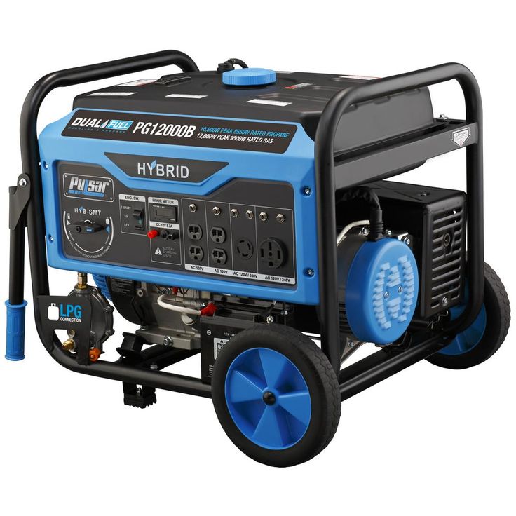 Pulsar 12,000-Watt/9,500-Watt Dual Fuel Gasoline/Propane Powered Electric/Recoil Start Portable Generator 457cc CARB Compliant
