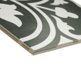 Merola Tile Arte Black Encaustic 9-3/4 in. x 9-3/4 in. Porcelain Floor and Wall Tile (11.11 sq. ft. / Case)