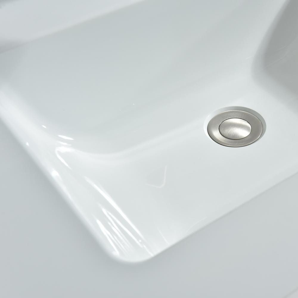 Ashinton 49 in. W x 22 in. D Single Basin Solid Surface Vanity Top in Solid White with Intergrated White Basin - Super Arbor