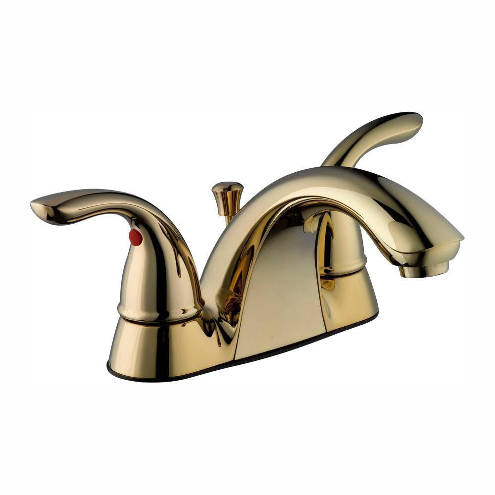 Builders 4 in. Centerset 2-Handle Low-Arc Bathroom Faucet in Brushed Nickel - Super Arbor