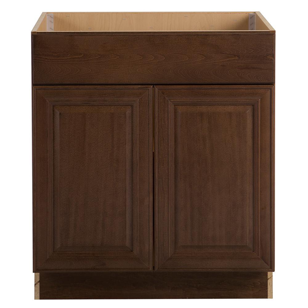 Benton Assembled 30x34.5x24 in. Sink Base Cabinet with False Drawer Front in White - Super Arbor