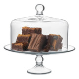 Selene 2-piece Clear Glass Cake Stand with Dome