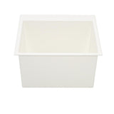Laundry Bathtub 24.5 in. x 22 in. Self-Rimming, Compression Molded Stone, White - Super Arbor