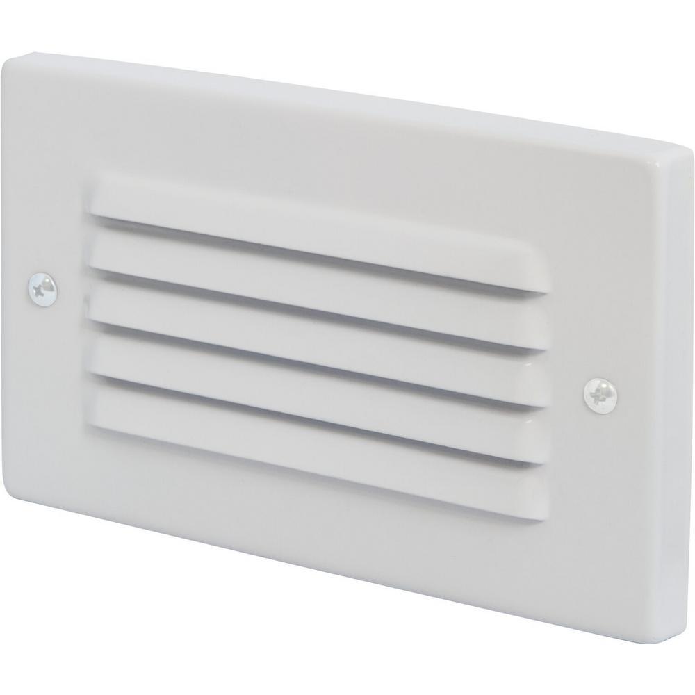 1-Light White Integrated LED Horizontal Deck Step Light - Super Arbor