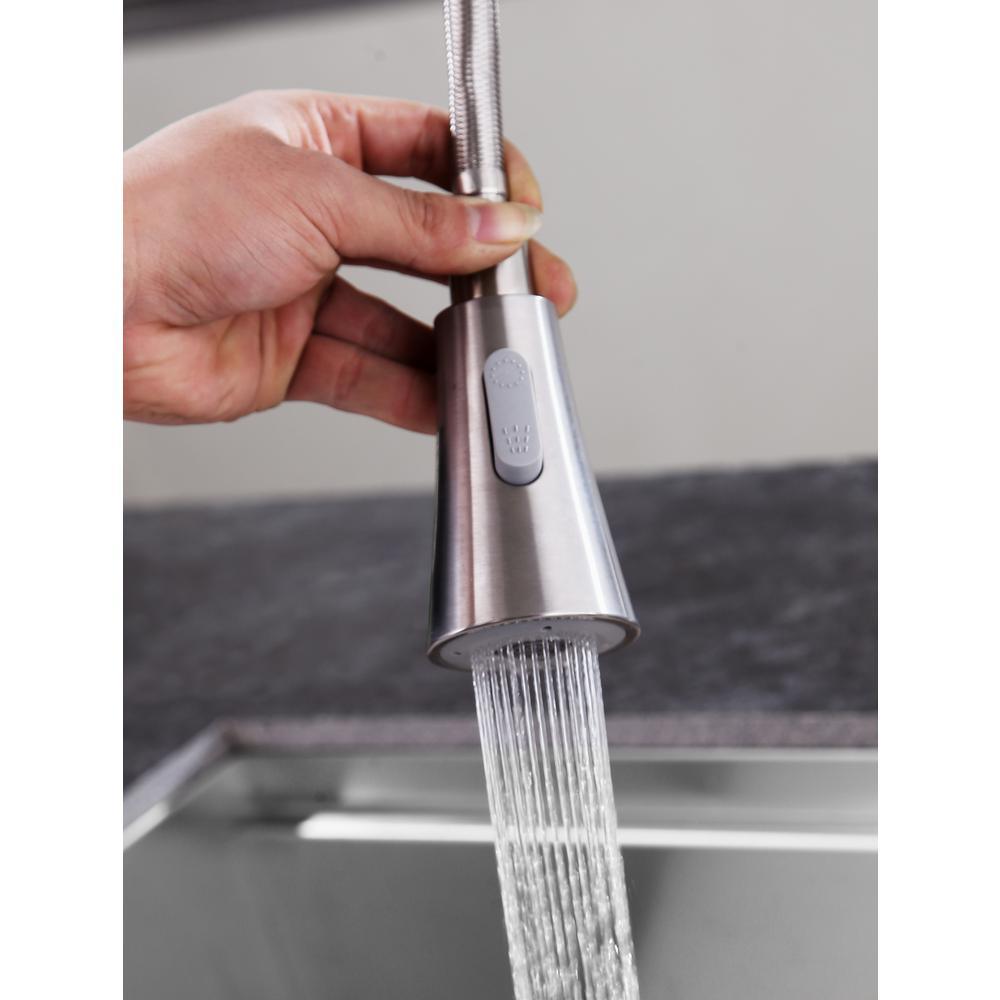 Carriage Single Handle Standard Kitchen Faucet in Brushed Nickel - Super Arbor