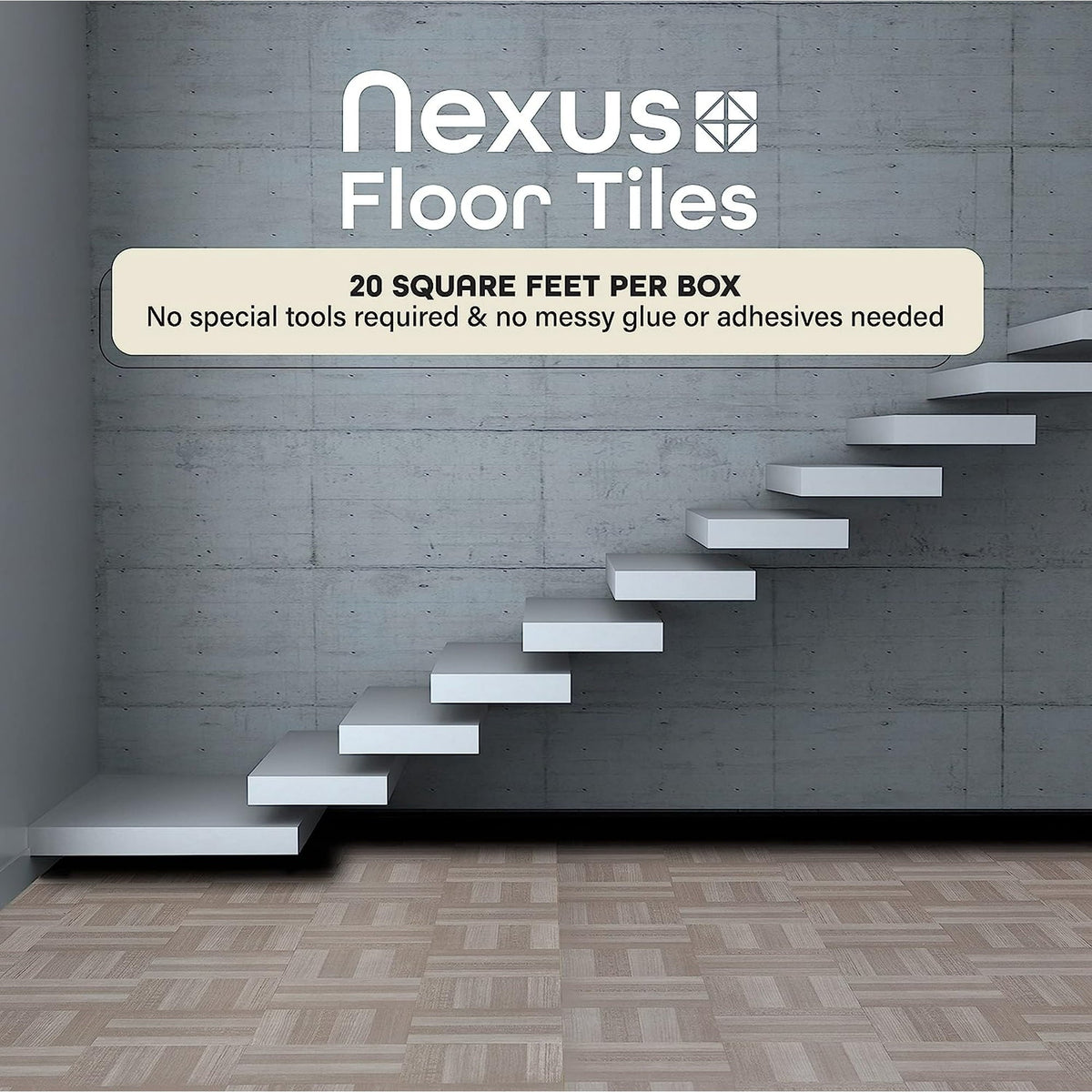 Achim Nexus Self Adhesive Vinyl Floor Tile, Ash Grey Wood, 12 x 12, 20 Tiles (20 sq ft)