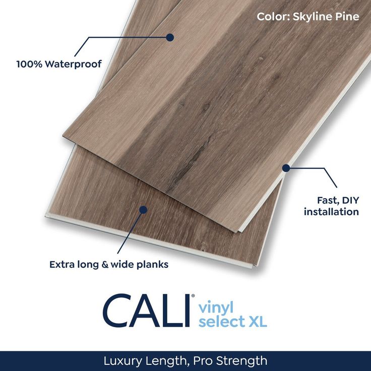 CALI Aqua Tough XL Skyline Pine 4.7-mm x 9-in W x 60-in L Waterproof Luxury Vinyl Plank Flooring (37.54-sq ft/case)